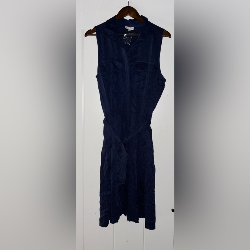 Mason Jules Utility Pocket Sleeveless Self Tie‎ Shirt Dress Plus Women XXL NEW
